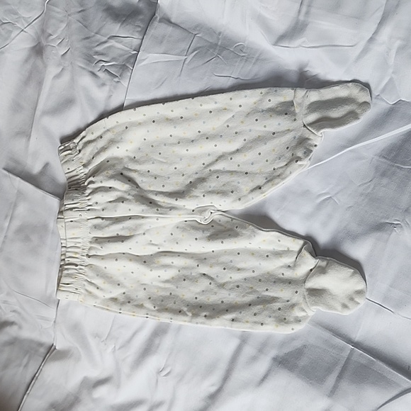 0-3m White bunny tail footed pants 100% cotton - Picture 1 of 3